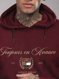 Adro Toujours en Avance 320 GSM Fleece Printed Graphic Hoodie