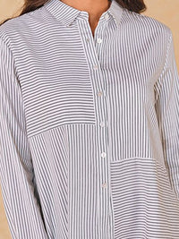 AND Striped Cotton Shirt Style Top