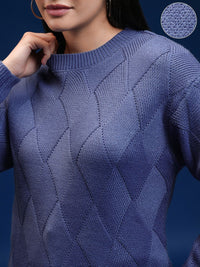 Tokyo Talkies Women Self Design Cable Knit Pullover