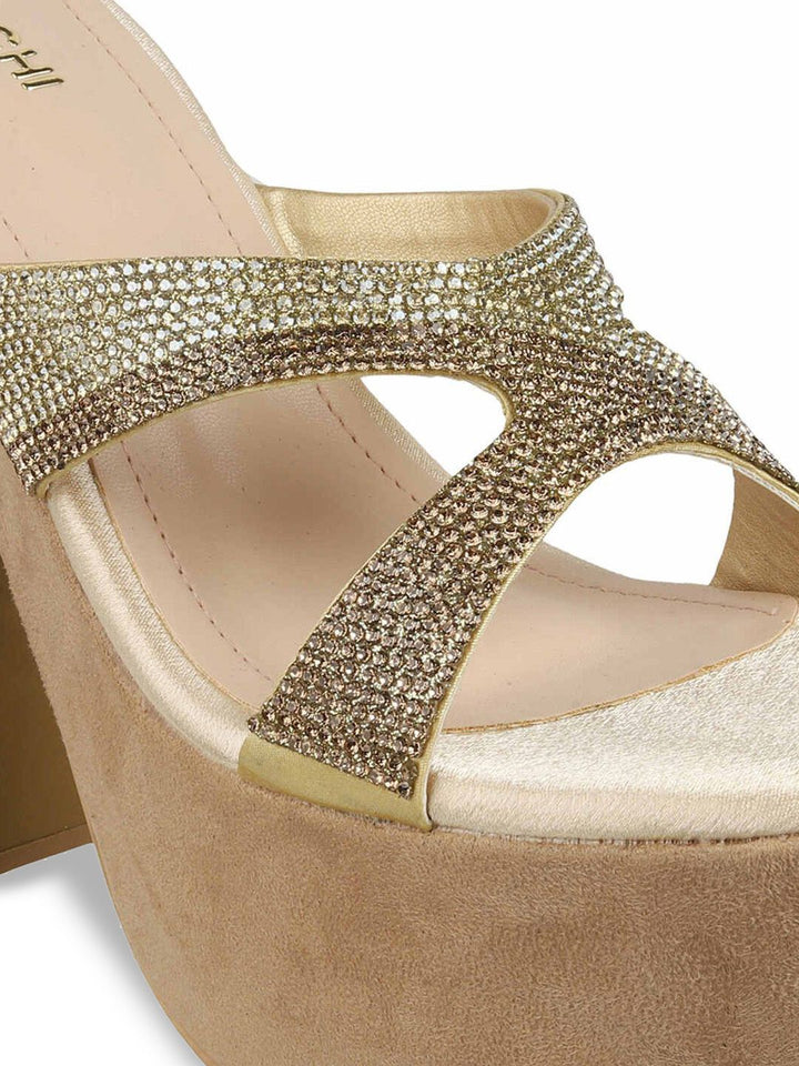 Mochi Women Embellished Platform Peep Toes