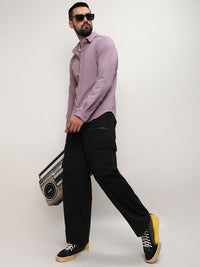 Campus Sutra Men Comfort Fit Textured Spread Collar Casual Shirt