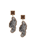 Anouk Gold-Plated Contemporary Wooden Drop Earrings