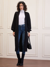 SASSAFRAS Self Design Open Front Longline Shrug