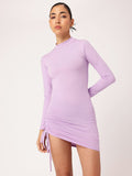 DressBerry Lavender Love Ruched Regal Bodycon Mini Dress