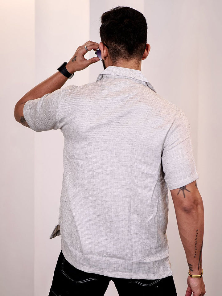 Eszett Cuban Collar Cotton Casual Shirt