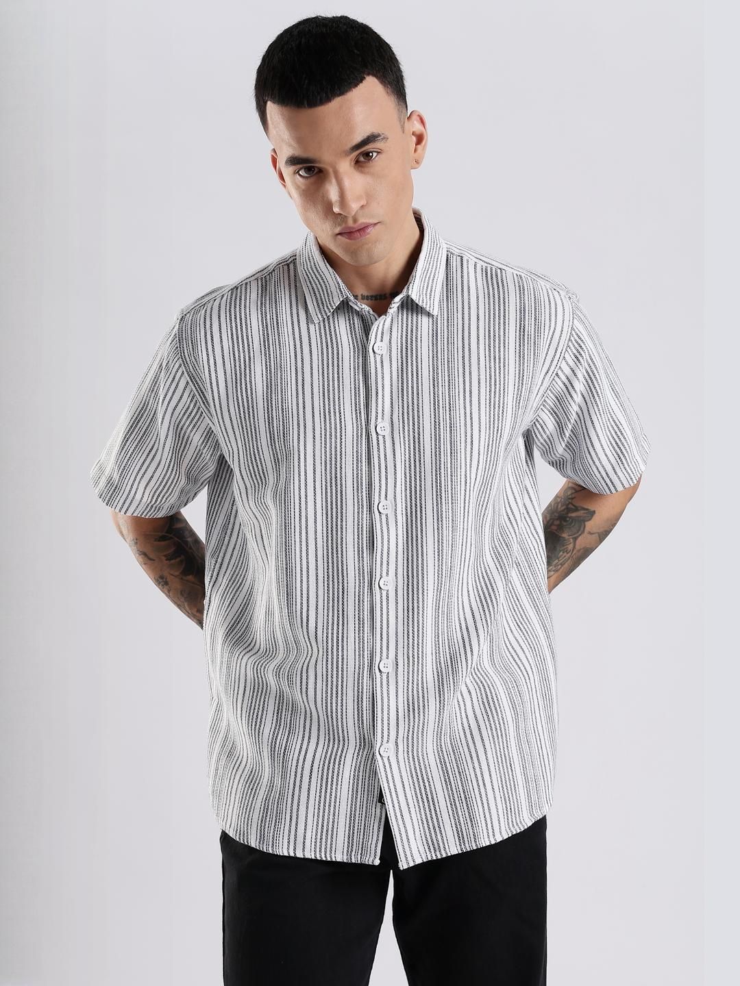ADRO Comfort Striped Cotton Oversized Casual Shirt