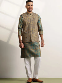 Jaket Nehru Brocade Rekaan Tenunan Anouk