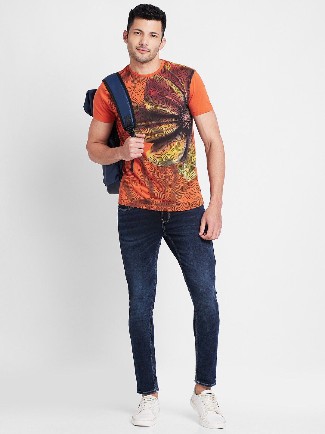 Being Human Abstract Printed Round Neck T-shirt
