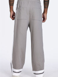 Eszett Men Grey High-Rise Seluar Baggy Biasa Dicuci Mudah