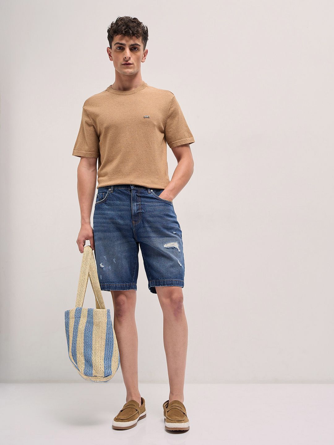 THE BEAR HOUSE Men's Pure Cotton Denim Shorts