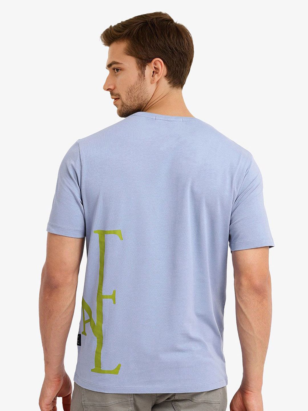RARE RABBIT Men Typography Printed V-Neck T-shirt
