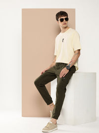 Difference of Opinion Men Graphic Printed Embossed Oversized T-shirt
