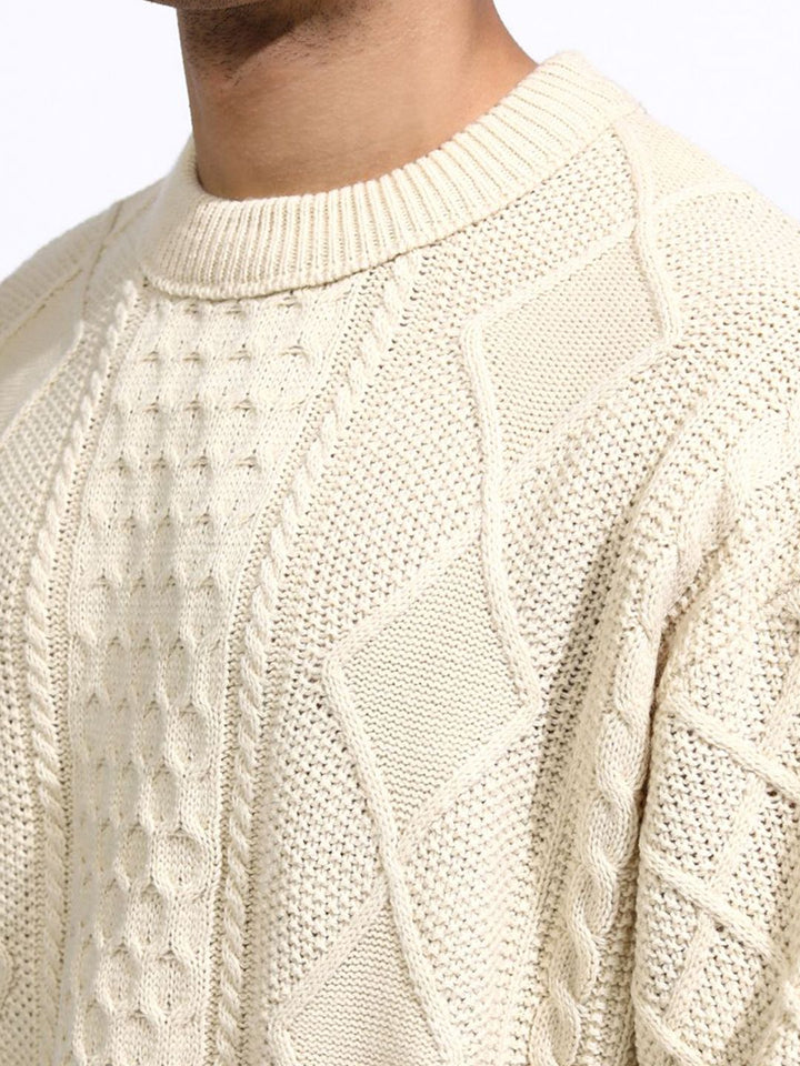 HIGHLANDER Men Cable Knit Pullover Sweaters