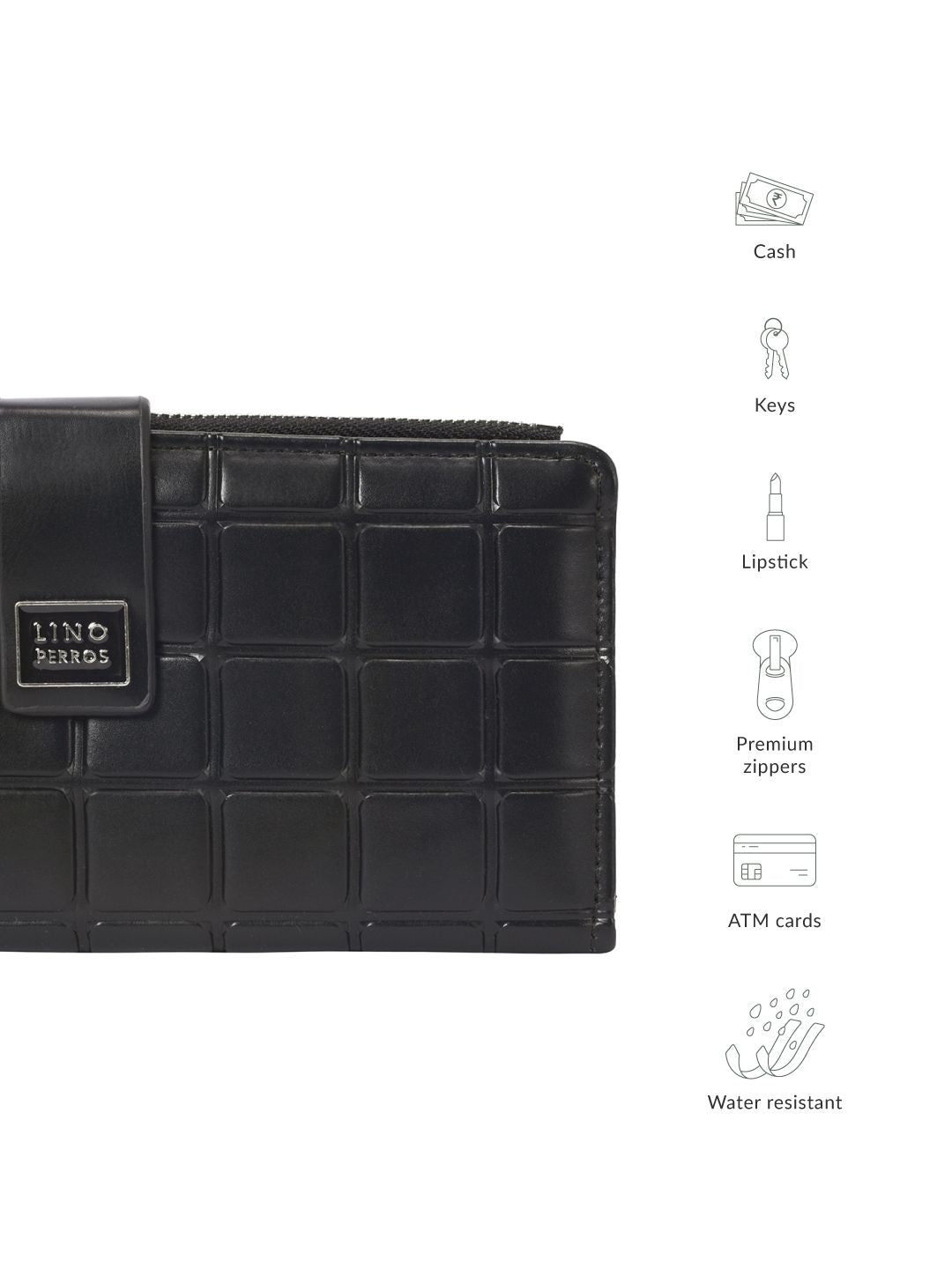 Lino Perros Women Geometric Textured Two Fold Wallet