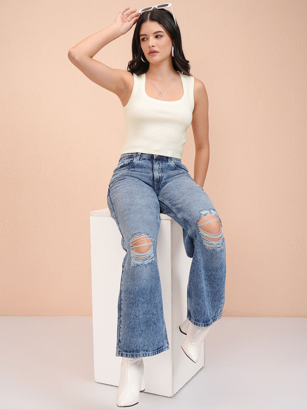 Street By Tokyo Talkies Women Round Neck Crop Tank Top