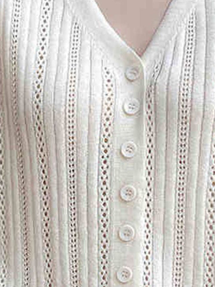DressBerry Self Design V-Neck Extended Sleeves Regular Top