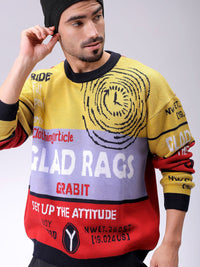 The Indian Garage Co Men Typography Printed Round Neck Full Sleeves Pullover Sweaters
