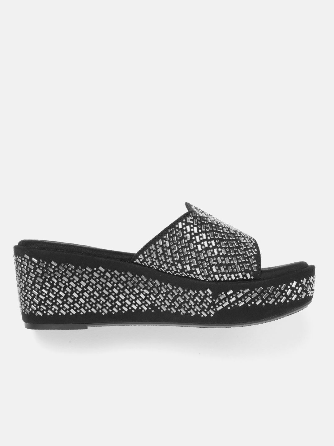 Anouk Embellished Open Back Flatform Heels
