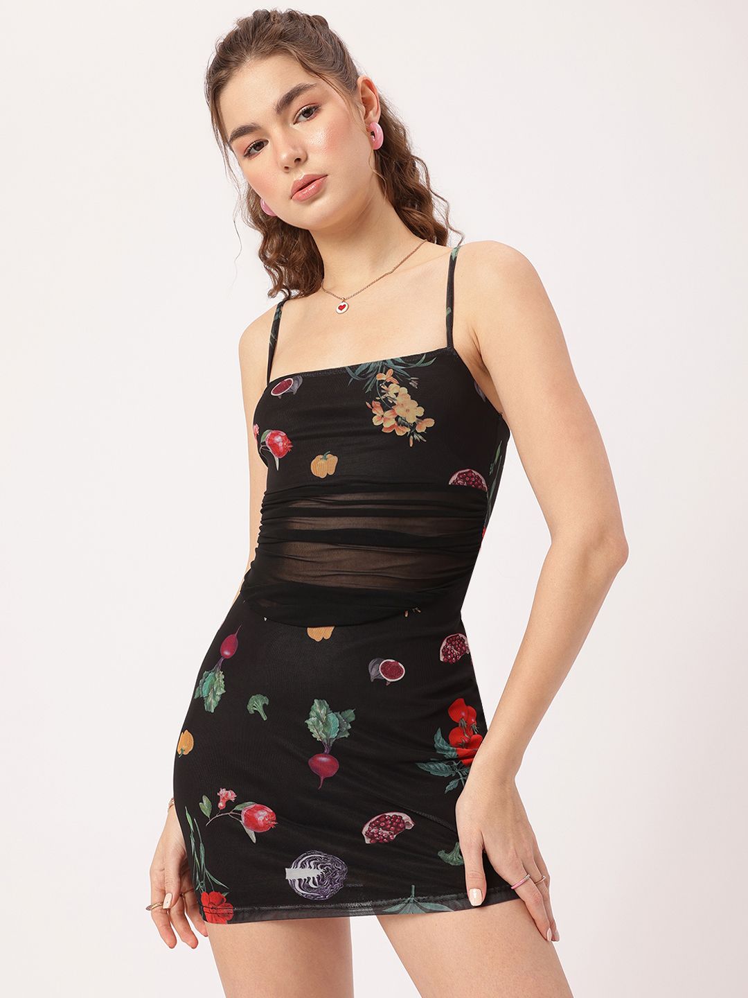 DressBerry Graphic Print Mini Bodycon Dress