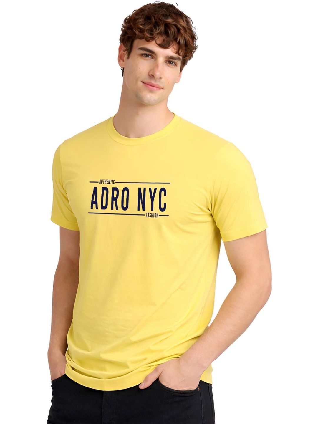ADRO Men Typography Printed T-shirt