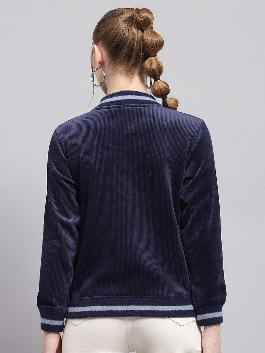 Wanita monte carlo dicetak sweatshirt pullover leher tinggi
