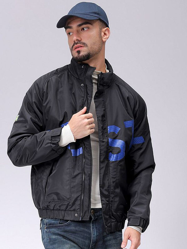 The Indian Garage Co Men Lightweight Puffer Jacket with Patchwork