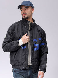 The Indian Garage Co Men Lightweight Puffer Jacket with Patchwork