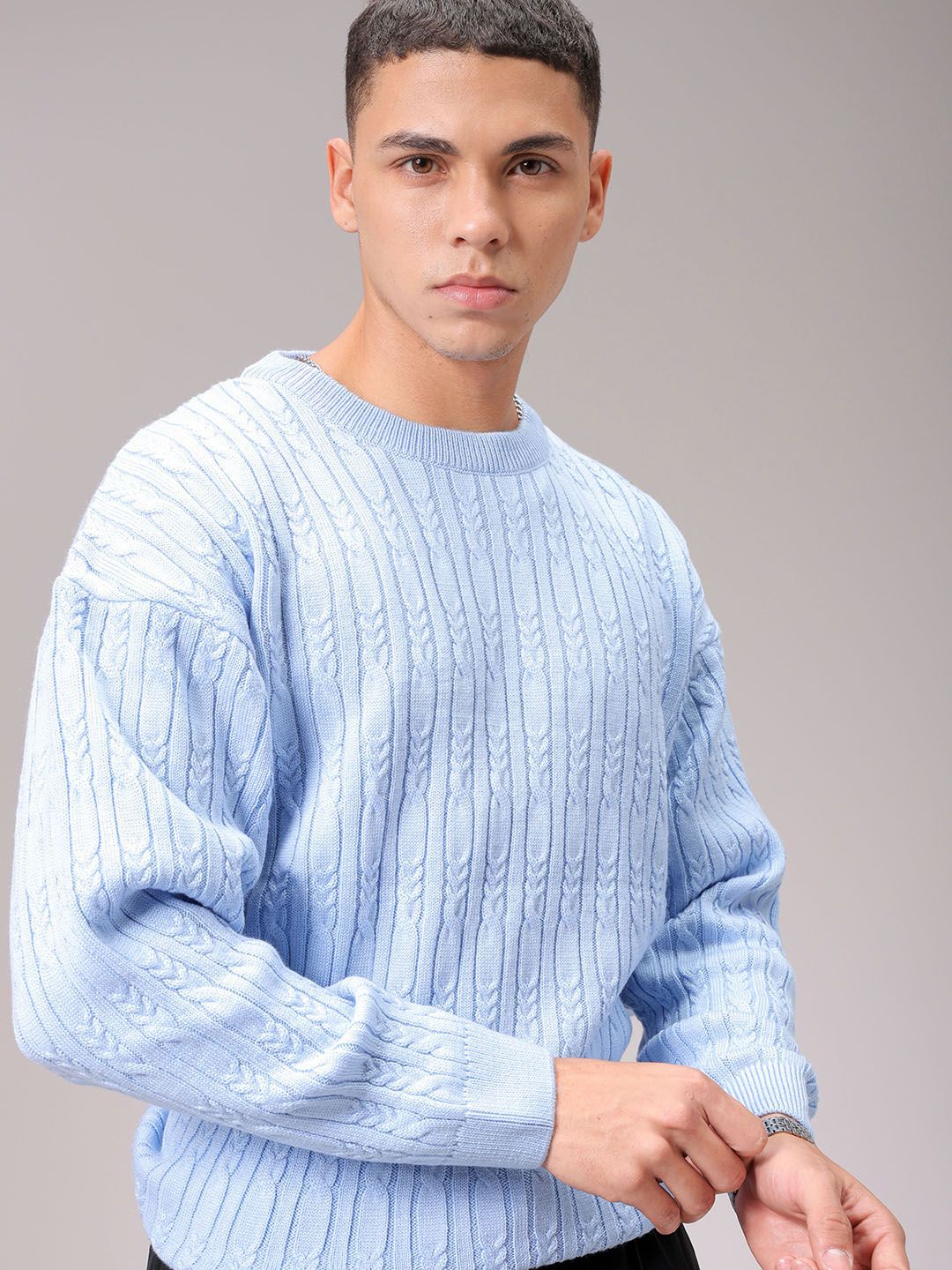 The Indian Garage Co Men Cable Knit Cardigan
