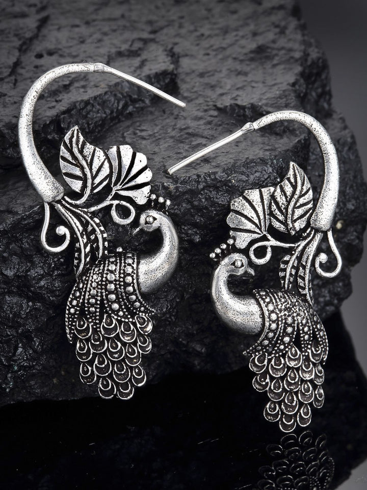 Anting-anting Jatuh Berbentuk Merak Bersalut Perak Anouk