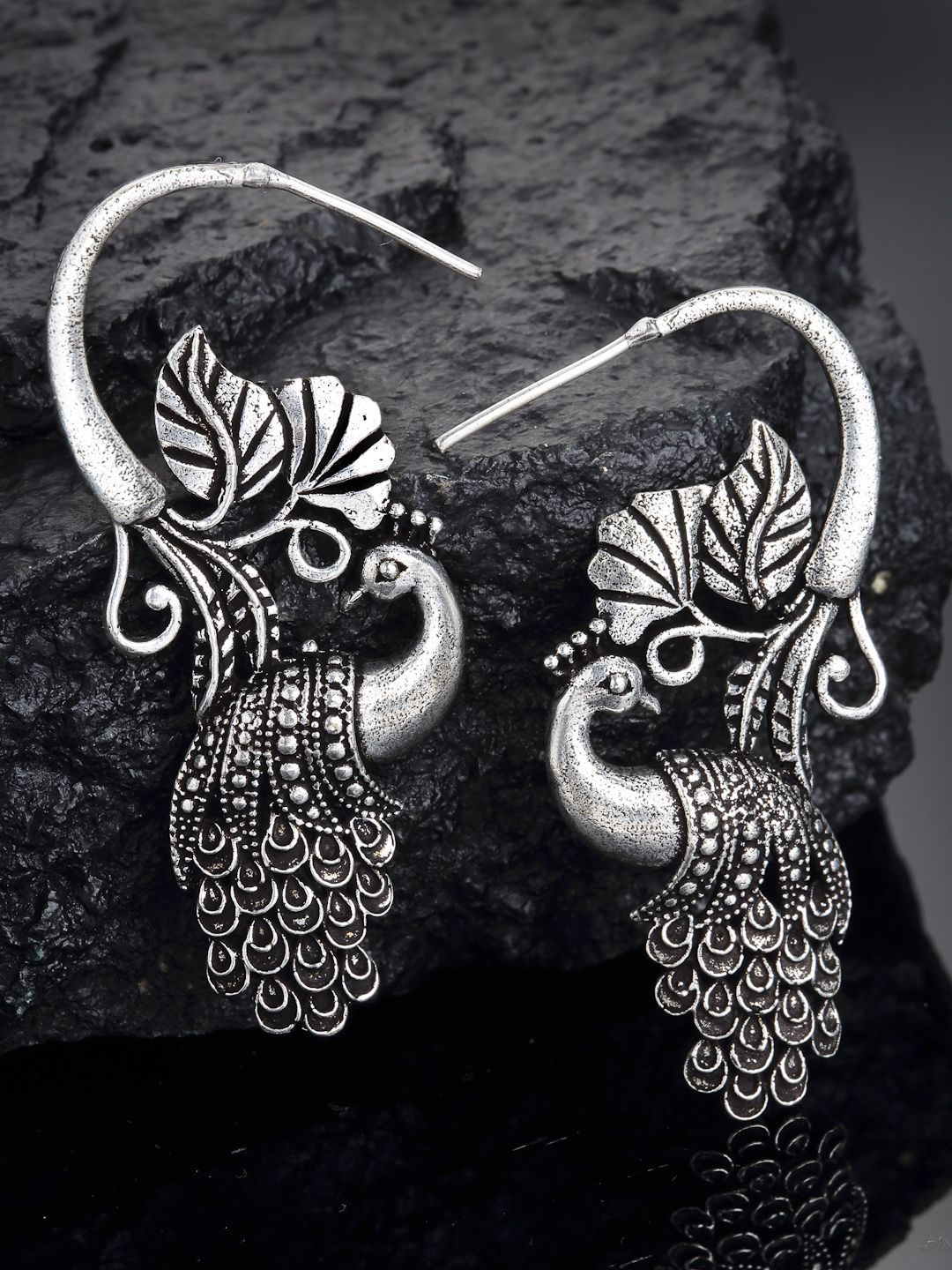 Anting-anting Jatuh Berbentuk Merak Bersalut Perak Anouk