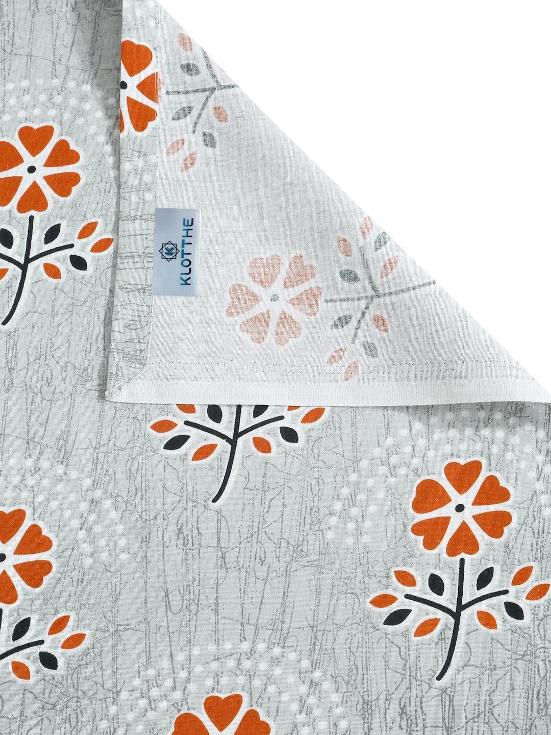 KLOTTHE Cadar Bujang Kapas Bunga Kelabu
