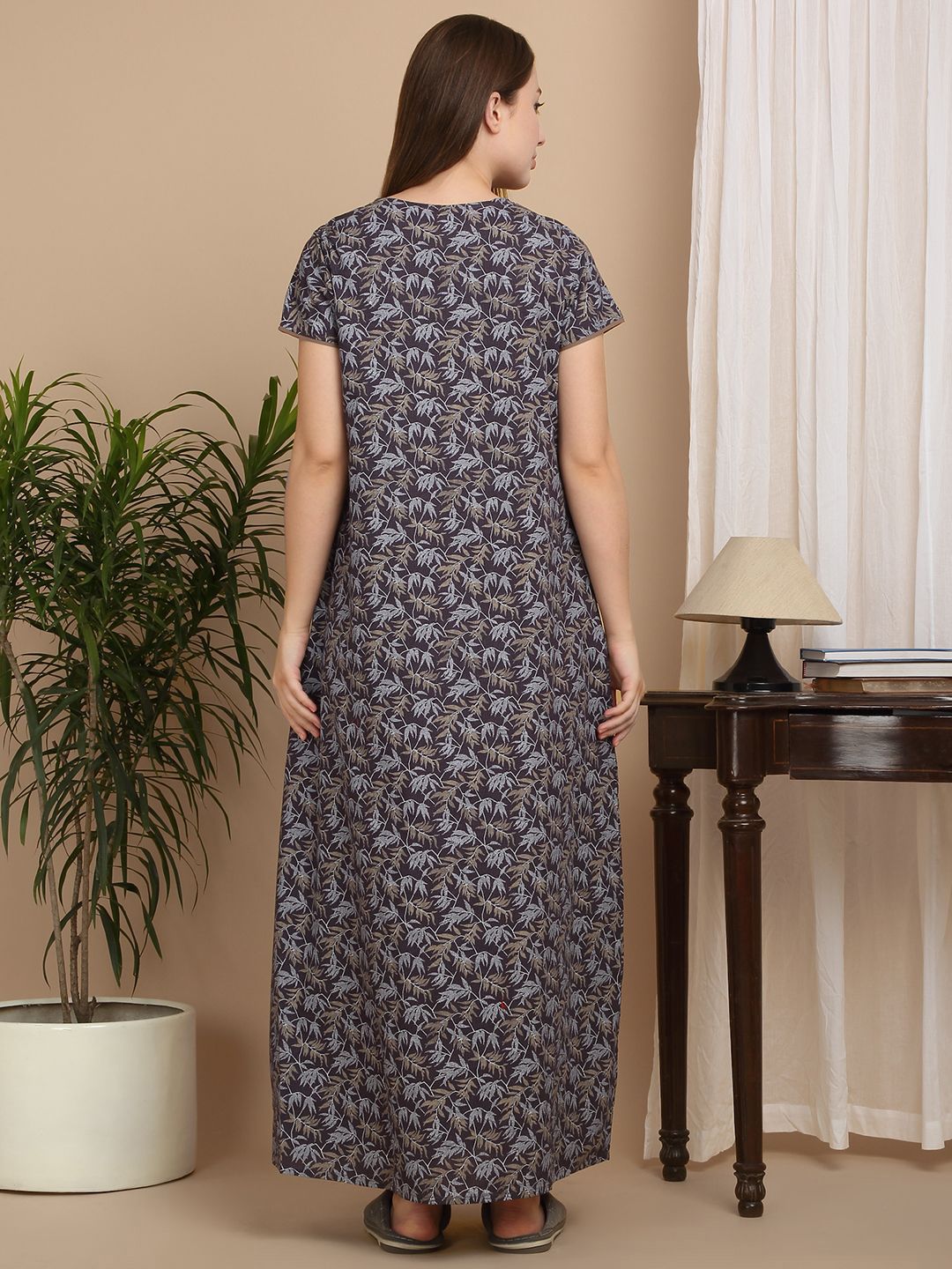 Sweet Dreams Printed Pure Cotton Maxi Nightdress