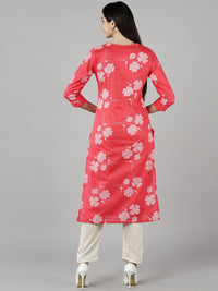 KALINI Women Floral Printed Keyhole Neck Kurta