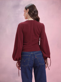 DressBerry Ruched Puff Sleeve Top