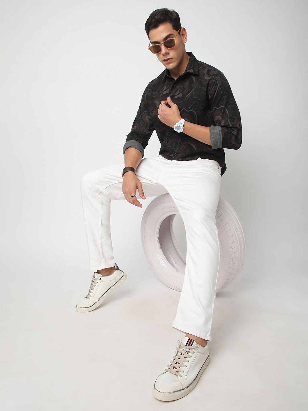 VASTRADO Men Classic Slim Fit Opaque Casual Shirt