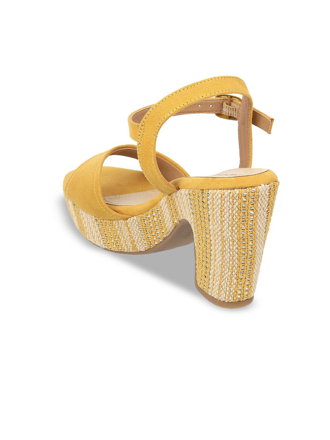 Mochi Women Colourblocked Block Sandals with Buckles