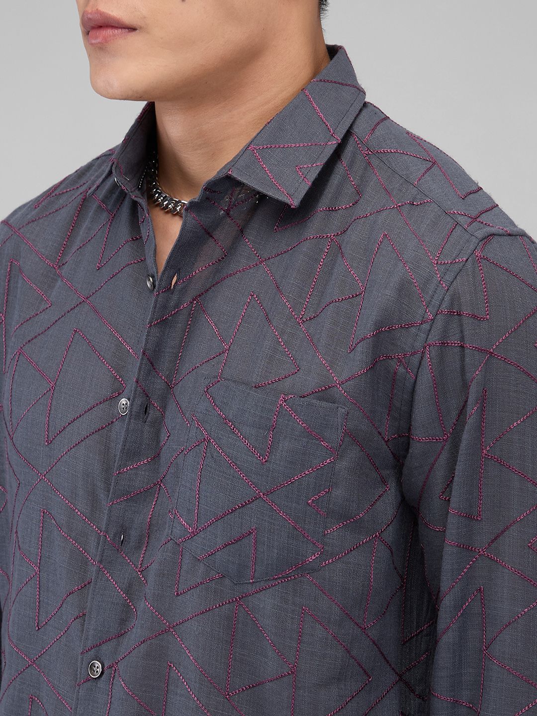 VASTRADO Men Classic Spread Collar Abstract Printed Cotton Casual Shirt