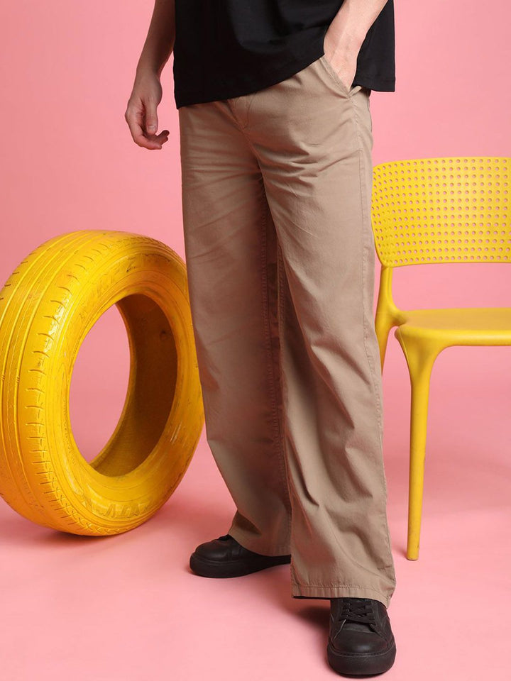 Bene Kleed Men Wide Leg Chino Trousers