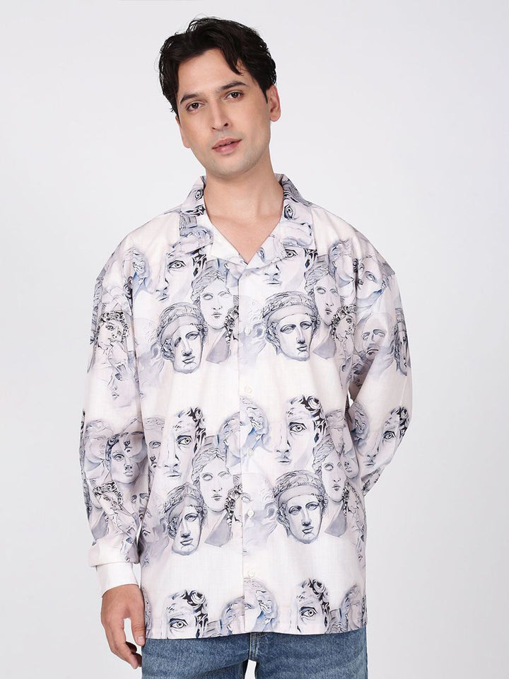 Bene Kleed Printed Oversize Casual Shirt