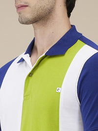 Being Human Men Colourblocked Polo Collar Cotton Slim Fit T-shirt
