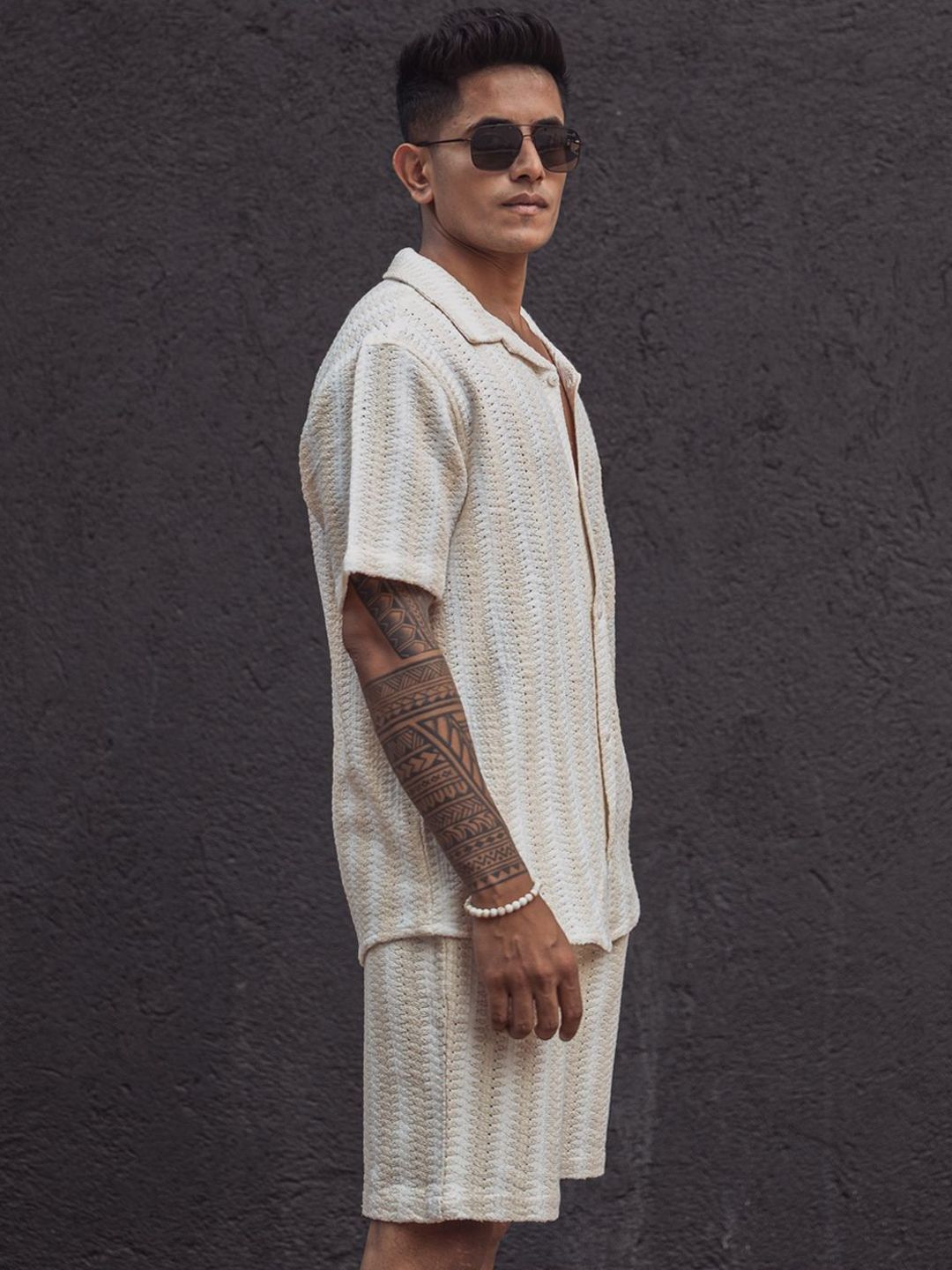 Powerlook Striped Shirt With Shorts
