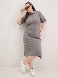 SASSAFRAS Curve T-shirt Midi Dress