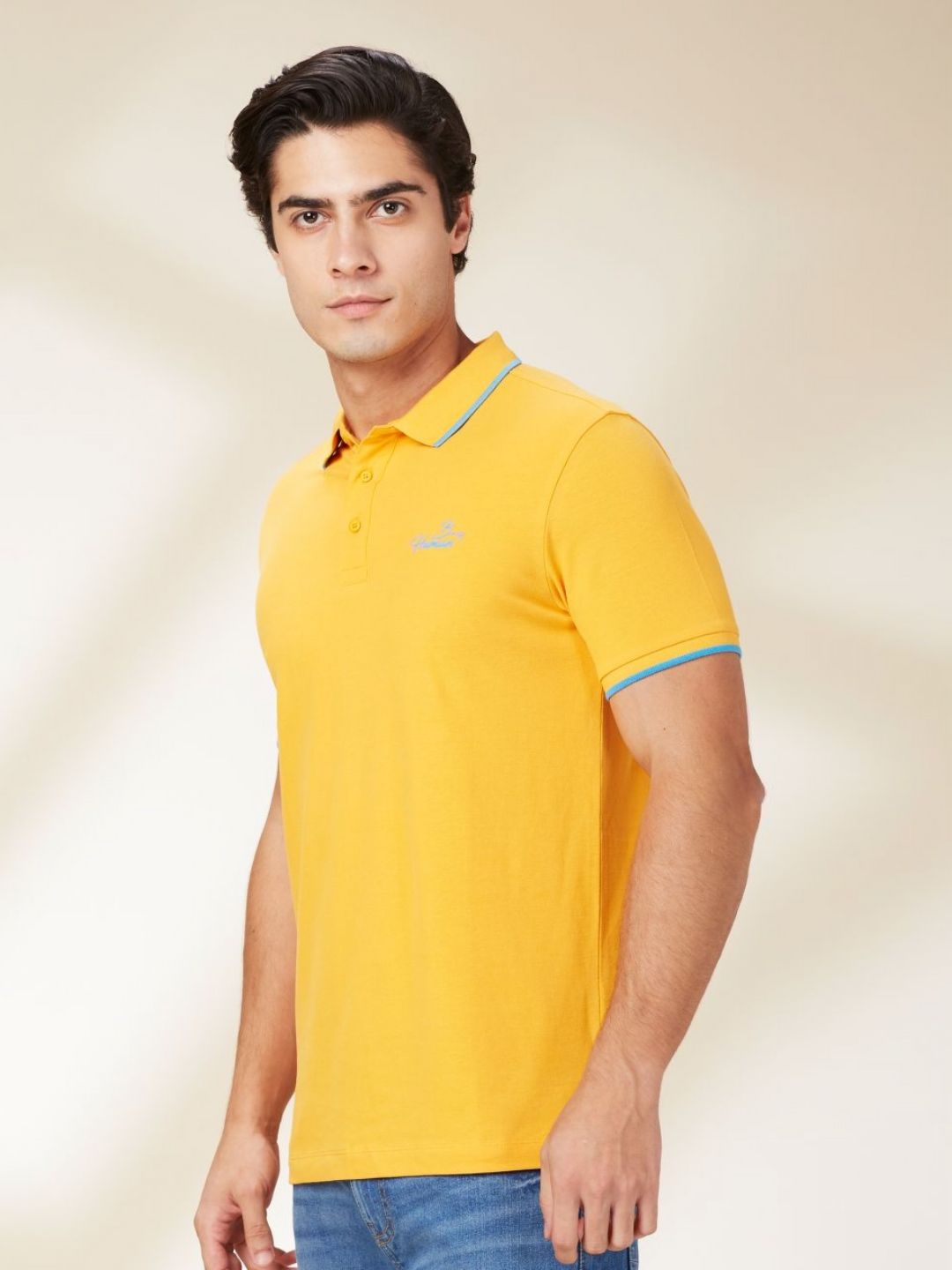 Being Human Men Solid Polo Collar Cotton T-Shirt