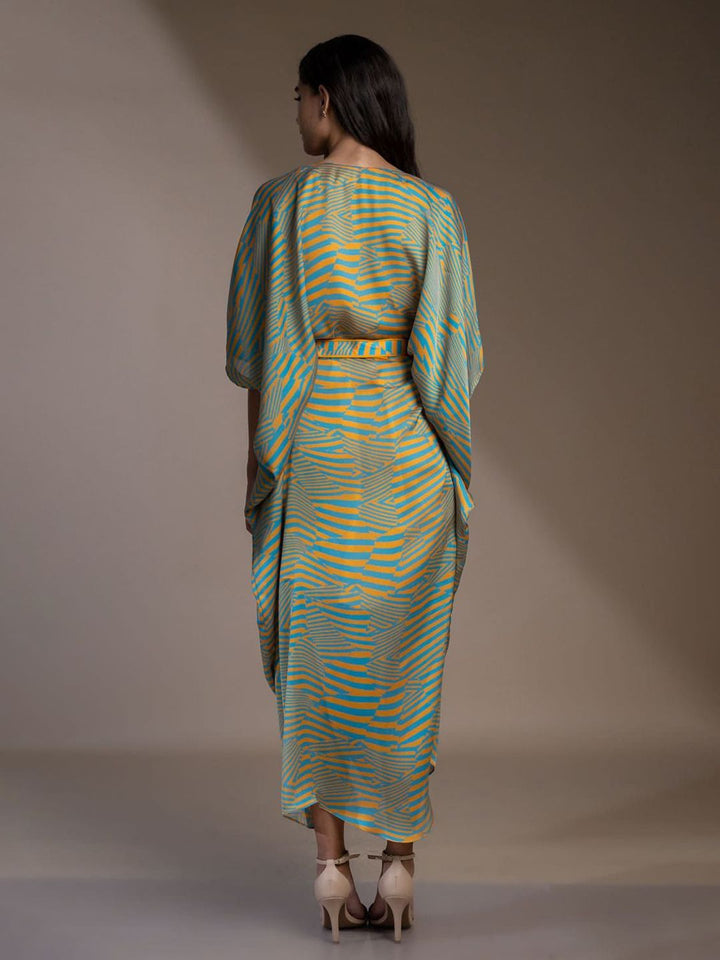 Mamicha Animal Print Georgette A-Line Midi Dress