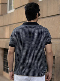 Powerlook Men Checked Polo Collar T-shirt