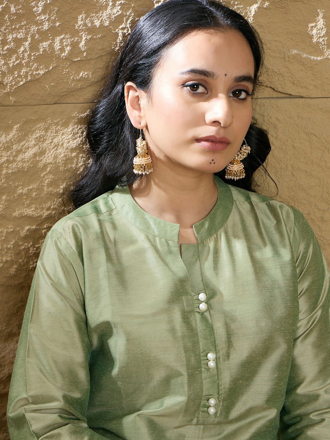 Indo Era Women Floral Embroidered Regular Thread Work Kurta with Trousers