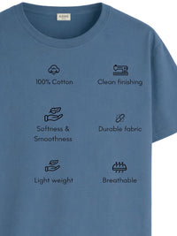 ADRO Typography Printed Round Neck Short Sleeves Regular Fit Pure Cotton T-shirt
