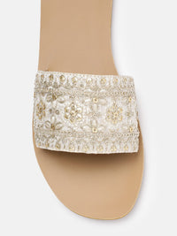 Anouk Women Embellished Open Toe Flats with Embroidered Detail