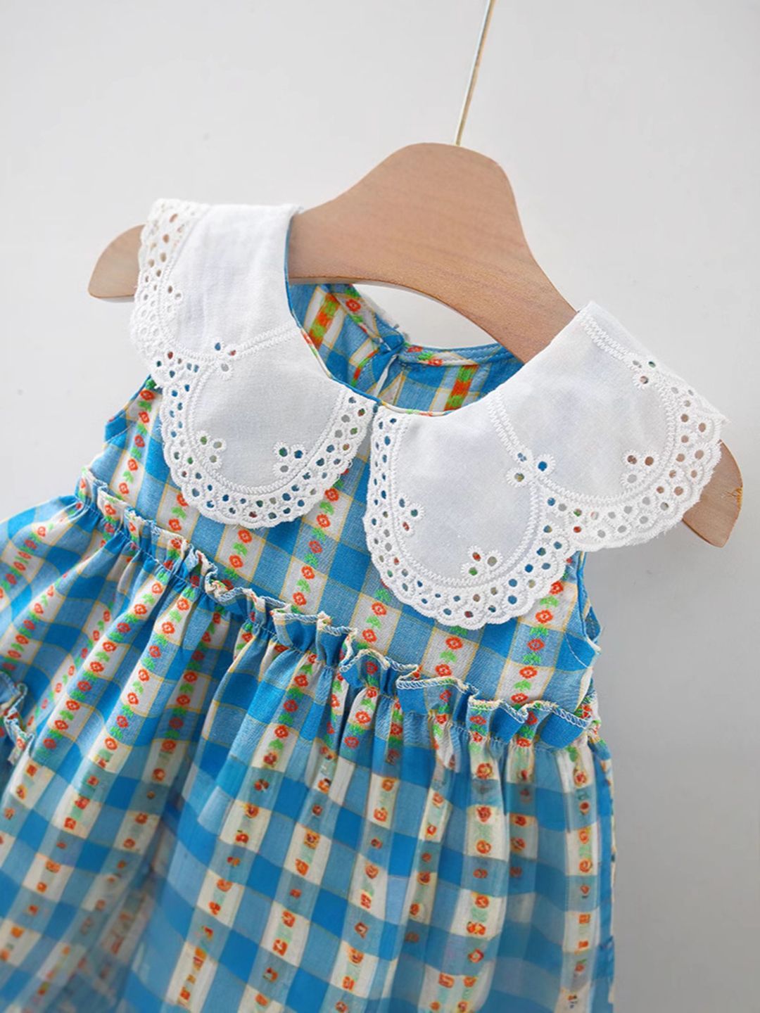 YK Checked Fit & Flare Dress