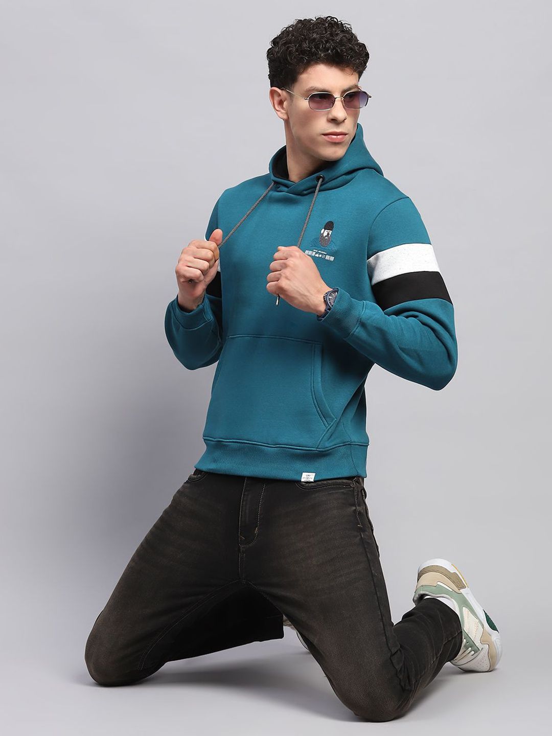 Monte Carlo Men Printed Cotton Hooded Neck Full Sleeve Sweatshirt